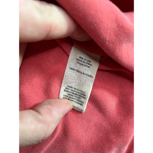 Soft Surroundings Shirt Womens Large Tunic Pink Long Sleeve Round Neck Lyocell - Picture 10 of 12